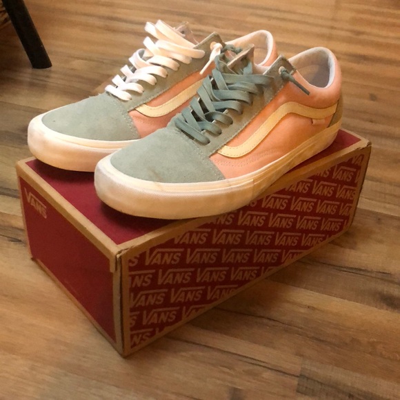 Light Green And Pink Mens Vans Low Tops 